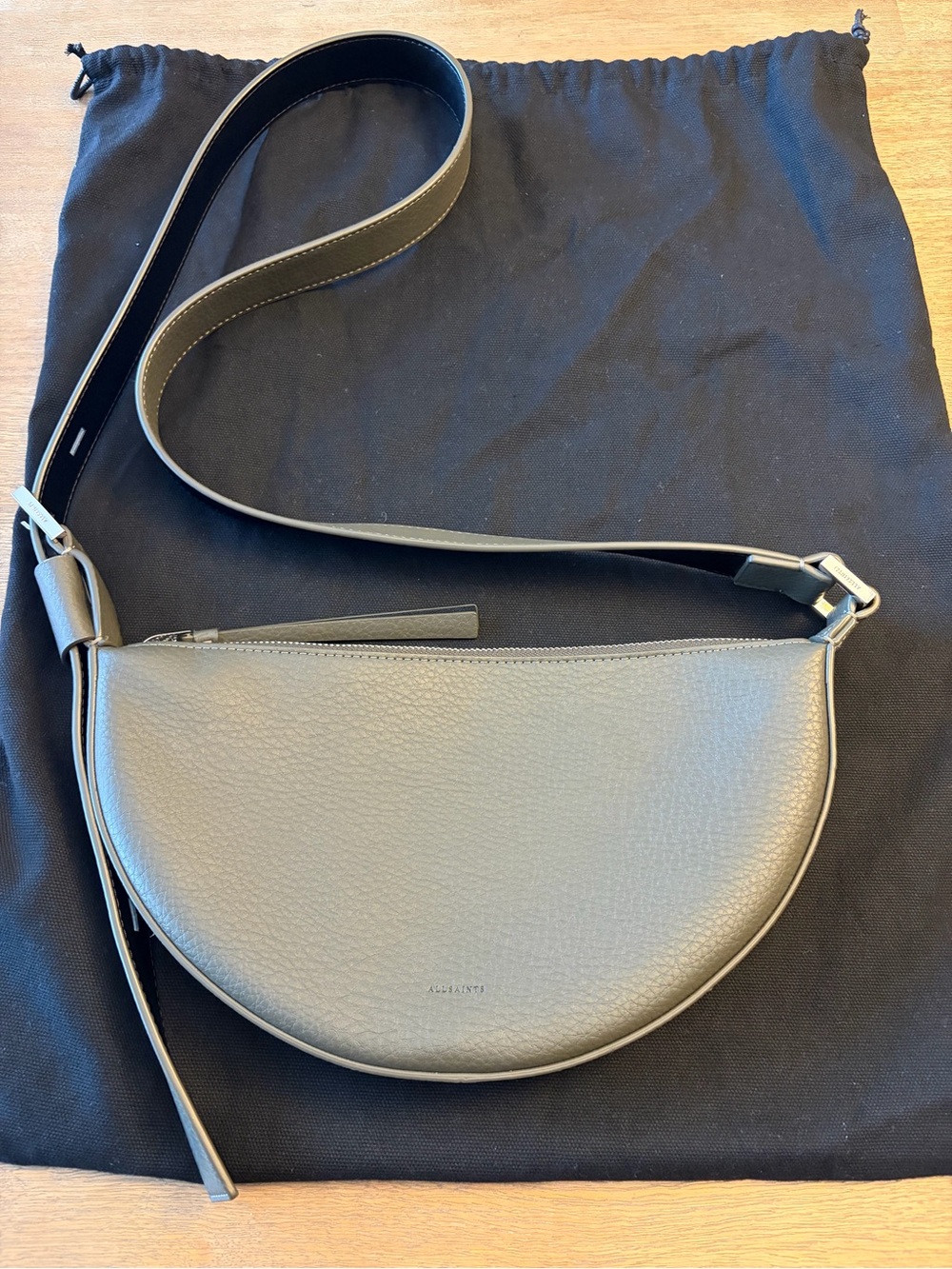 Allsaints Leather Half Moon Crossbody bag - Picture 8 of 13